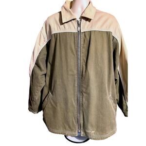 Break Down Canvas Utility Full Zip Jacket Sherpa Lined Outdoor Chore Retro Warm